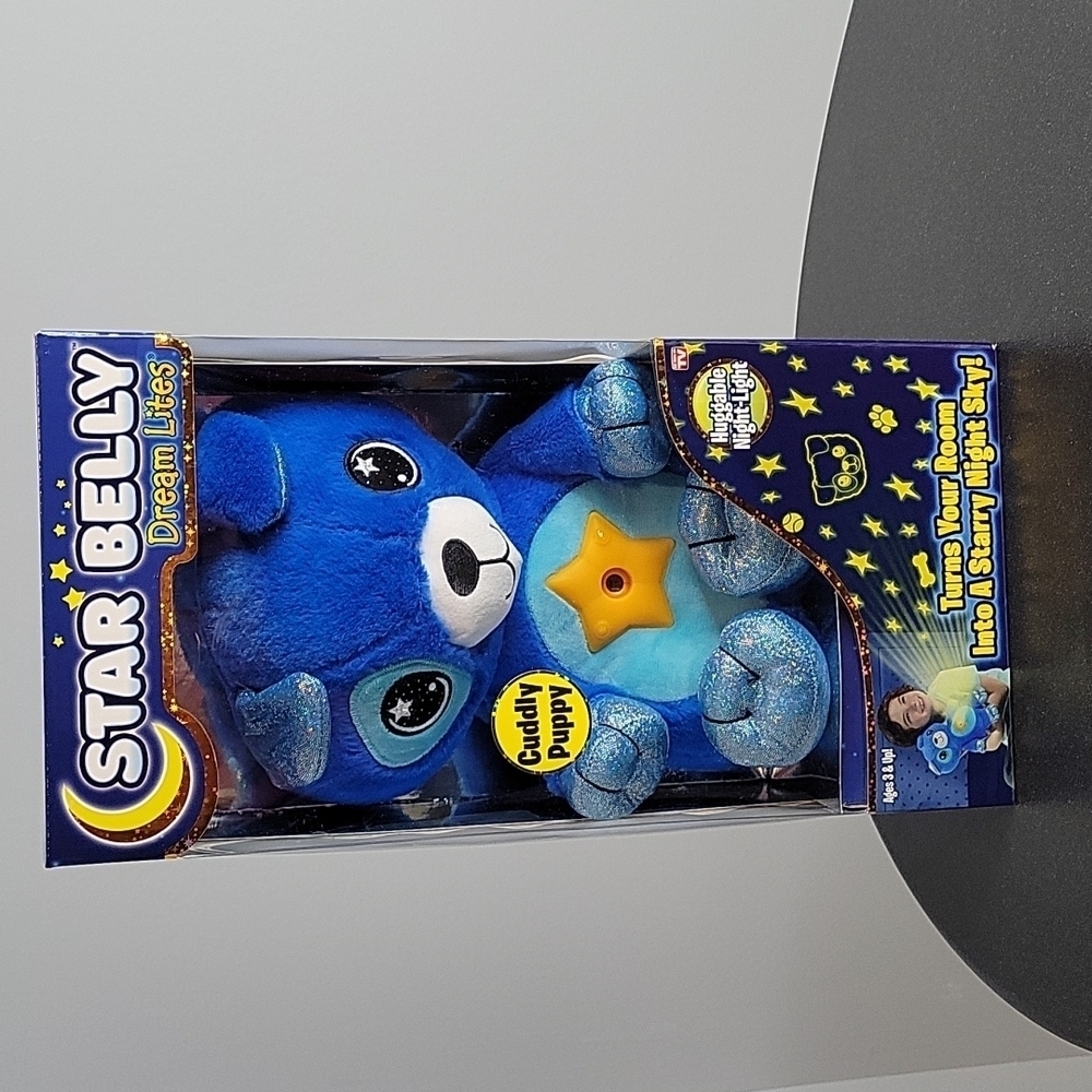 New Star Belly Huggable Dream Lites Blue Puppy Nightlight Plush Toy boys girls